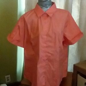 Short sleeve coral blouse! NWOT!
